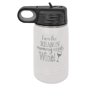 12 oz. White Laser Engraved Polar Camel Water Bottles