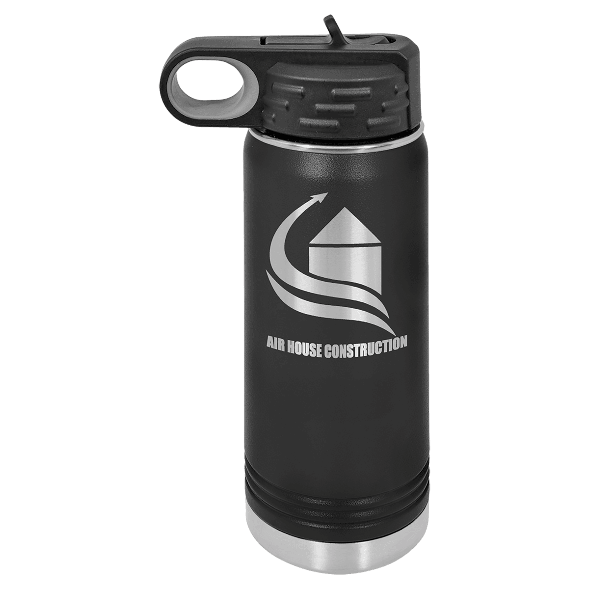 20 oz. Black Laser Engraved Polar Camel Water Bottles