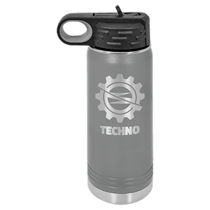 20 oz. Dark Gray Laser Engraved Polar Camel Water Bottles