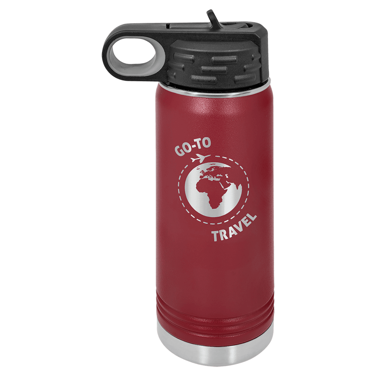 20 oz. Maroon Laser Engraved Polar Camel Water Bottles
