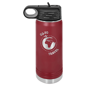 20 oz. Maroon Laser Engraved Polar Camel Water Bottles