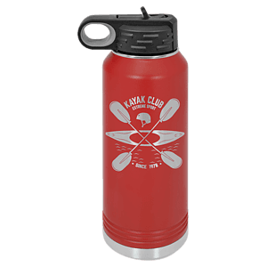 32 oz. Red Powder Coated Laser Engraved Polar Camel Water Bottles