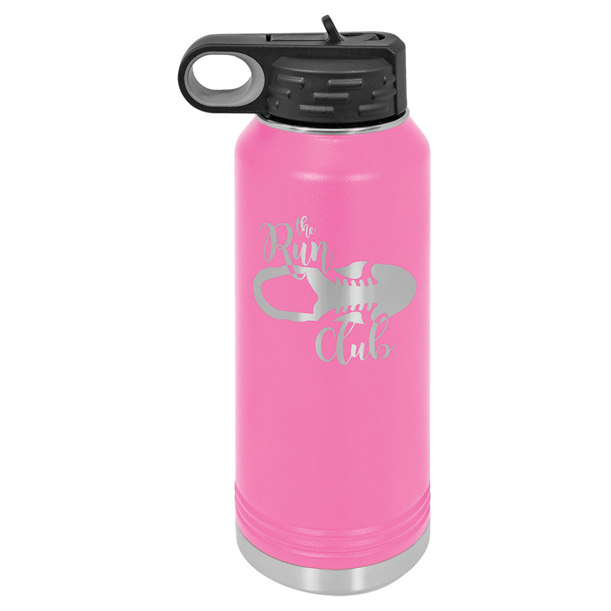 32 oz. Pink Powder Coated Laser Engraved Polar Camel Water Bottles