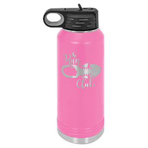 32 oz. Pink Powder Coated Laser Engraved Polar Camel Water Bottles