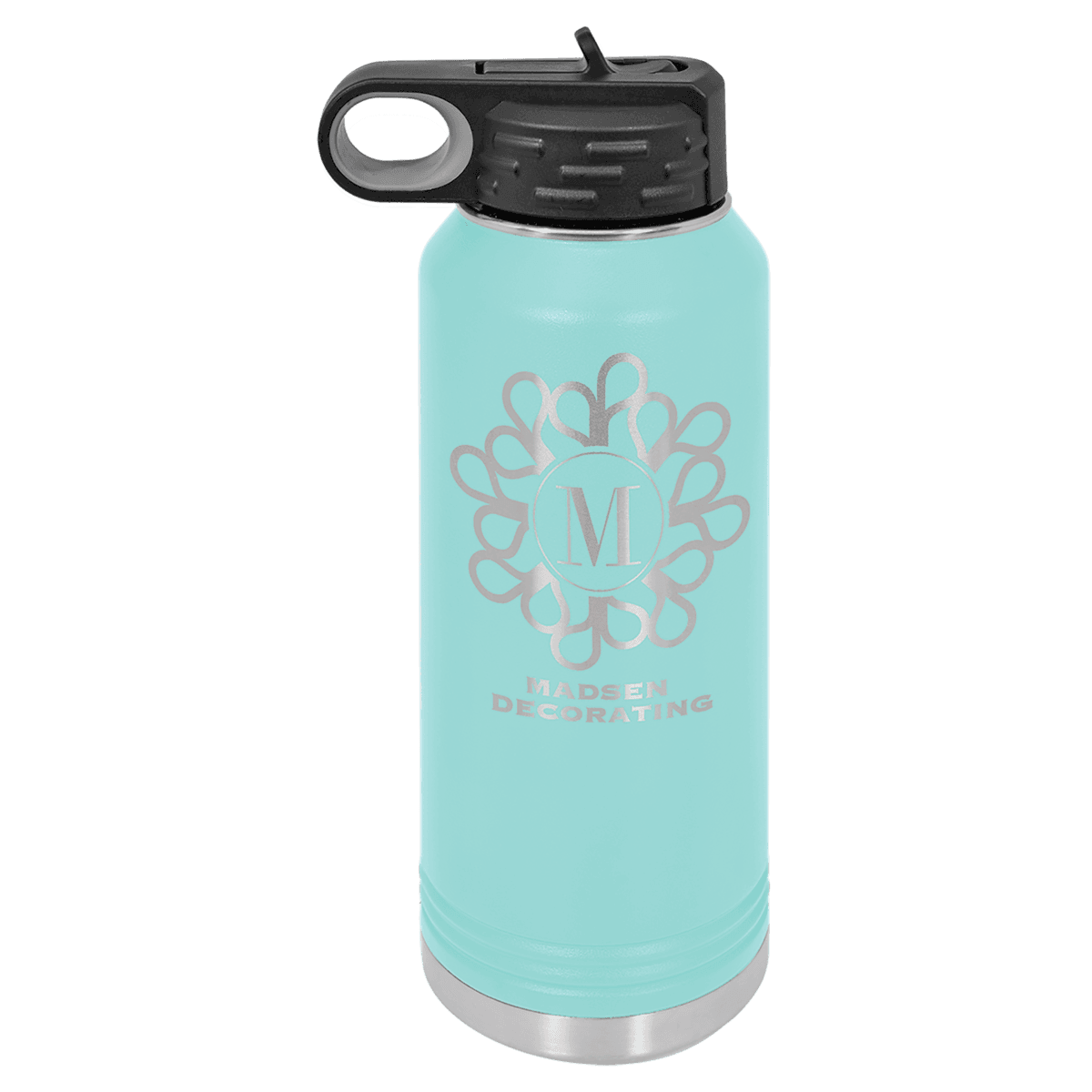 32 oz. Teal Powder Coated Laser Engraved Polar Camel Water Bottles
