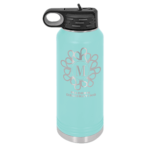 32 oz. Teal Powder Coated Laser Engraved Polar Camel Water Bottles