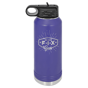 32 oz. Purple Powder Coated Laser Engraved Polar Camel Water Bottles