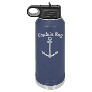 32 oz. Navy Blue Powder Coated Laser Engraved Polar Camel Water Bottles