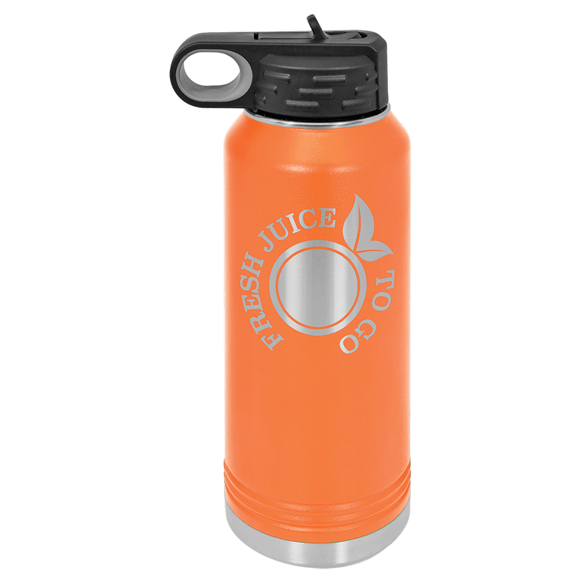 32 oz. Orange Powder Coated Laser Engraved Polar Camel Water Bottles