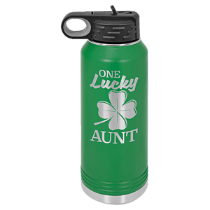 32 oz. Green Powder Coated Laser Engraved Polar Camel Water Bottles