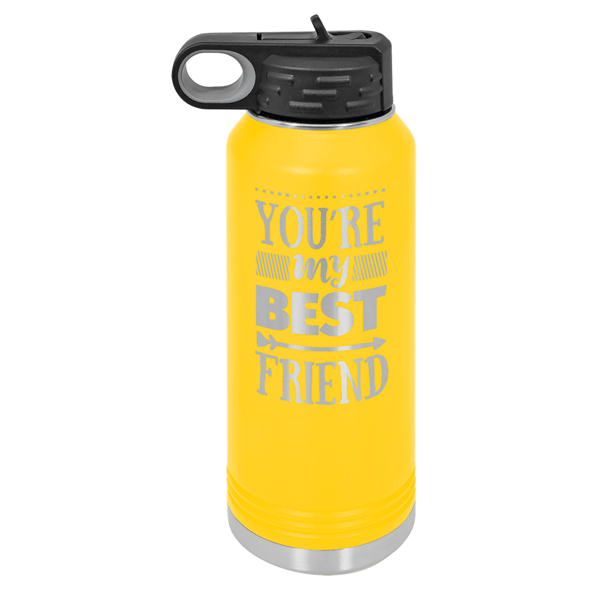 32 oz. Yellow Powder Coated Laser Engraved Polar Camel Water Bottles