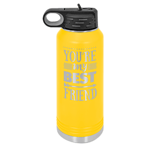 32 oz. Yellow Powder Coated Laser Engraved Polar Camel Water Bottles