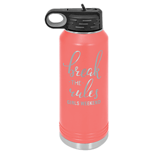 32 oz. Coral Powder Coated Laser Engraved Polar Camel Water Bottles