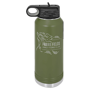 32 oz. Olive Green Powder Coated Laser Engraved Polar Camel Water Bottles