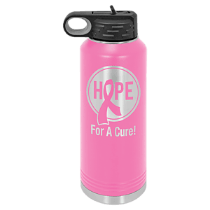 40 oz. Pink Powder Coated Laser Engraved Polar Camel Water Bottles