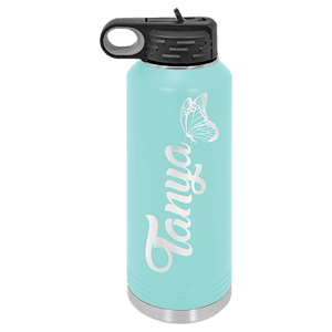 40 oz. Teal Powder Coated Laser Engraved Polar Camel Water Bottles