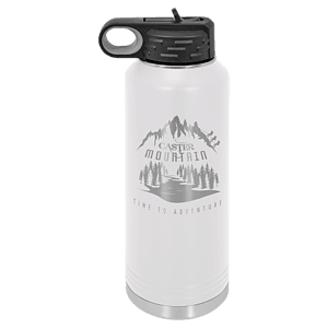 40 oz. White Powder Coated Laser Engraved Polar Camel Water Bottles