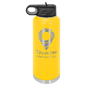 40 oz. Yellow Powder Coated Laser Engraved Polar Camel Water Bottles