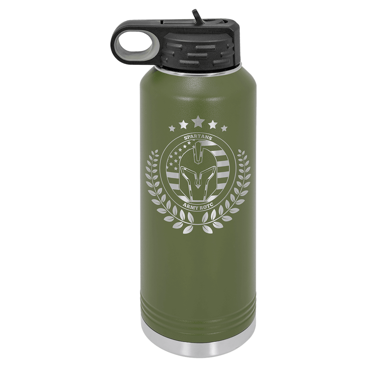 40 oz. Olive Green Powder Coated Laser Engraved Polar Camel Water Bottles