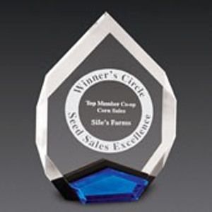 7" x 9" Blue Marquis Acrylic Award