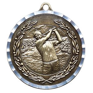2" Male Golf Diamond Cut Medal