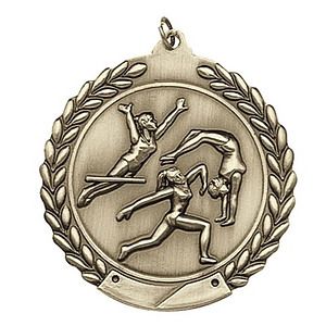 Gymnastics Female Die Cast Medal, 1 3/4"