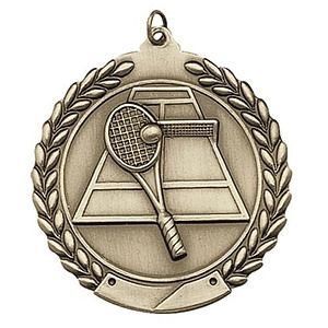 Tennis Die Cast Medal, 1 3/4"
