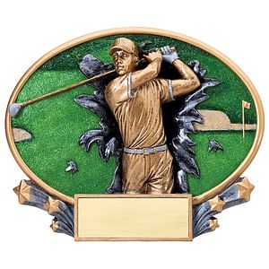 Golf Male Xplosion Oval Resin Award