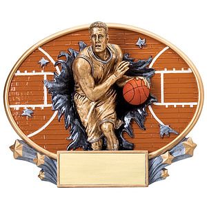 Basketball Male Xplosion Oval Resin Award