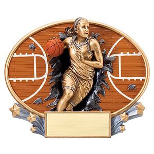 Basketball Female Xplosion Oval Resin Award