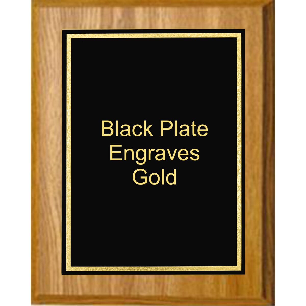 6" x 8" Oak Finish Plaque with a Black Florentine Plate