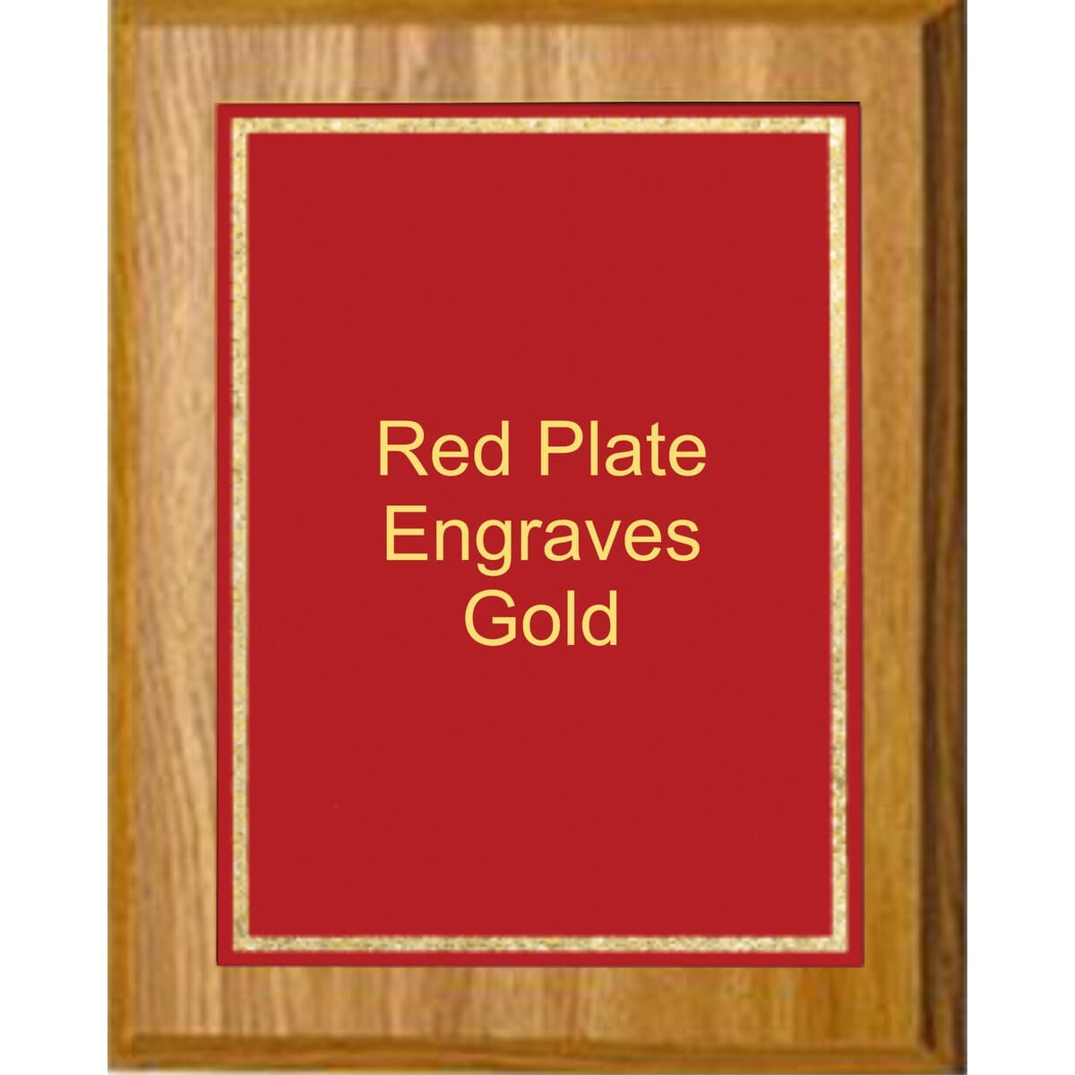 6" x 8" Oak Finish Plaque with a Red Florentine Plate