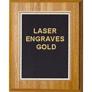 9" x 12" Oak Finish Plaque with a Black Florentine Plate