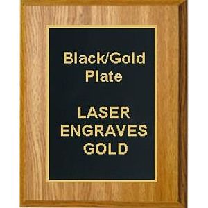 9" x 12" Oak Finish Plaque with a Black Designer Plate