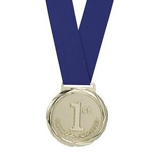 1st Place Olympic Style Medal with Ribbon 3-1/4"
