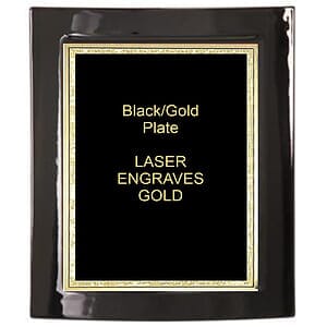7-1/2" x 9" Black Piano Finish Eclipse Plaque with a Black Florentine Plate