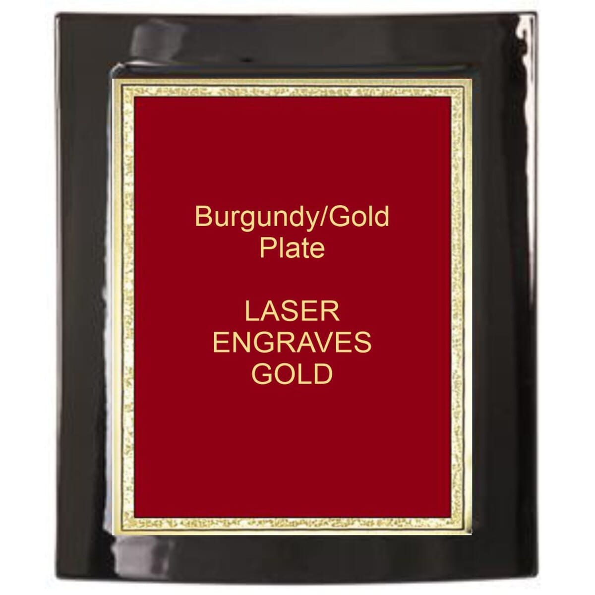 7-1/2" x 9" Black Piano Finish Eclipse Plaque with a Red Florentine Plate