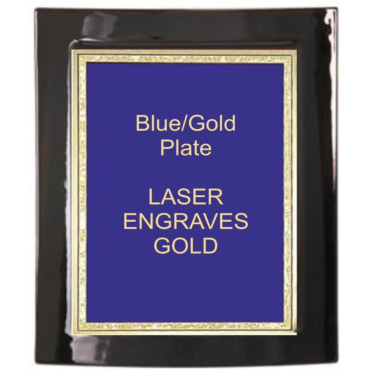 8-1/2" x 10" Black Piano Finish Eclipse Plaque with a Blue Florentine Plate