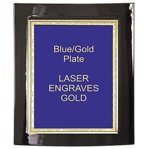 8-1/2" x 10" Black Piano Finish Eclipse Plaque with a Blue Florentine Plate