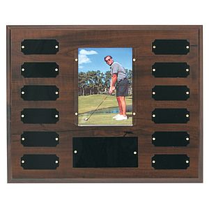 12 Plate Cherry Finish Perpetual Photo Plaques