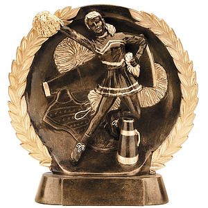 Cheerleader High Relief Circular Plate Award