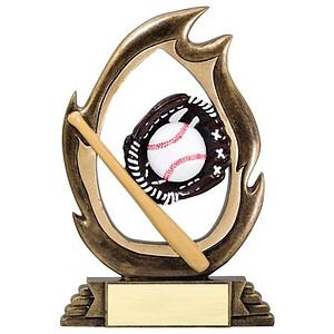 7 1/4" Tall Baseball Flame Series Award