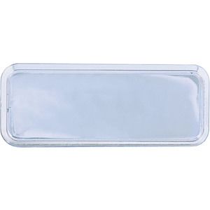 Silver Rectangular Name Badge Frame with Round Corners