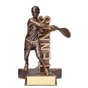 6 1/2" Tall Tennis Female Billboard Resin Award