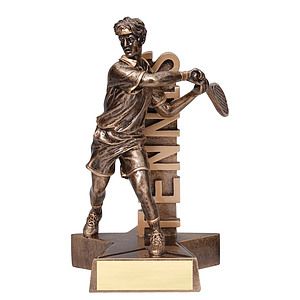 8 1/2" Tall Tennis Male Billboard Resin Award