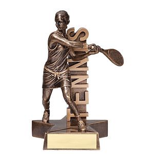 8 1/2" Tall Tennis Female Billboard Resin Award
