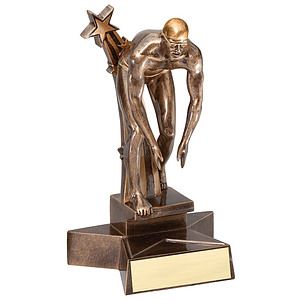 8 1/2" Tall Swimming Male Superstar Resin Award