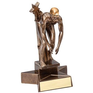8 1/2" Tall Swimming Female Superstar Resin Award