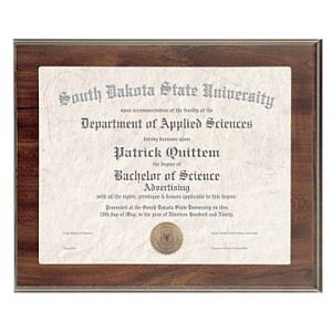 10" x 12" Cherry Finish Slide-In Frame Plaque