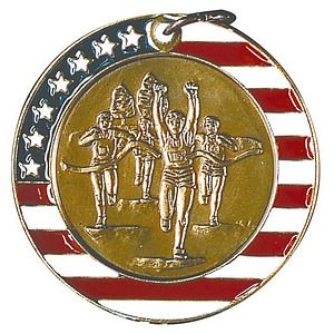 Cross Country Stars & Stripes Medal, 2"